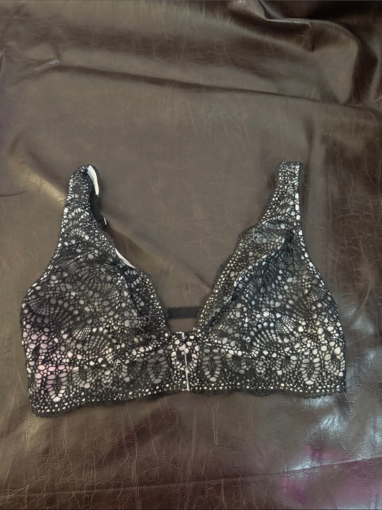 Victoria's Secret Other - Victoria's Secret Black Lace Bralette with Sheer Overlay